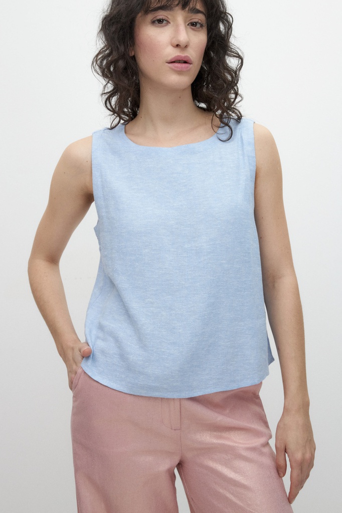 L157GBS6 BLUSA DE LINO
