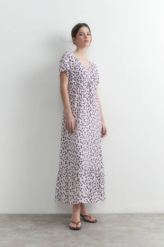 L157GDX7 MAXI VESTIDO ESTAMPADO MANGA CORTA