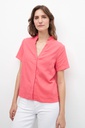 L158GBH7 BLUSA DE LINO CON VOLADOS