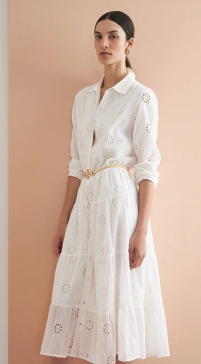 L158GDX7 MAXI VESTIDO DE BRODERIE