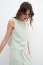 L158GBS4 BLUSA DE LINO LAZOS LATERALES