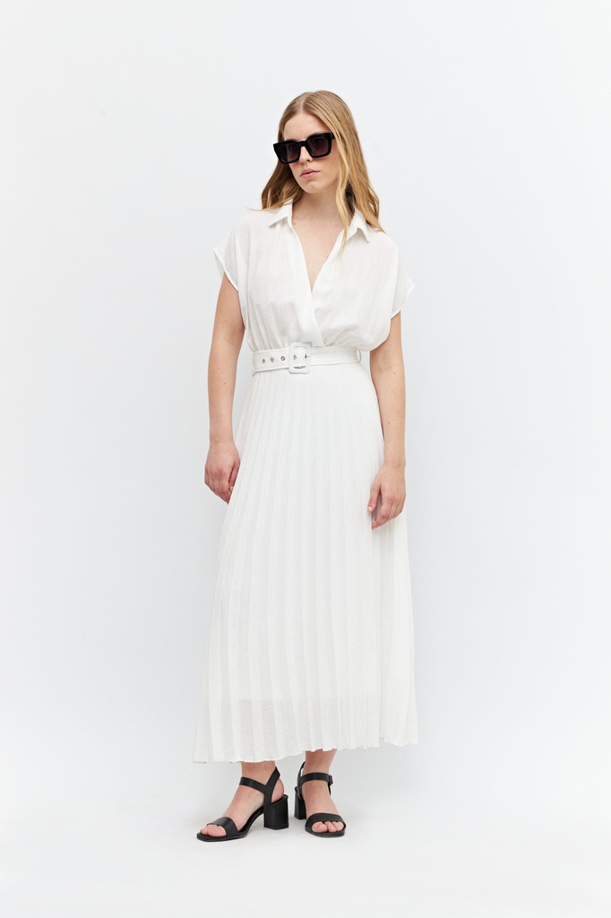 L158GDX10 VESTIDO CON FALDA PLISADA