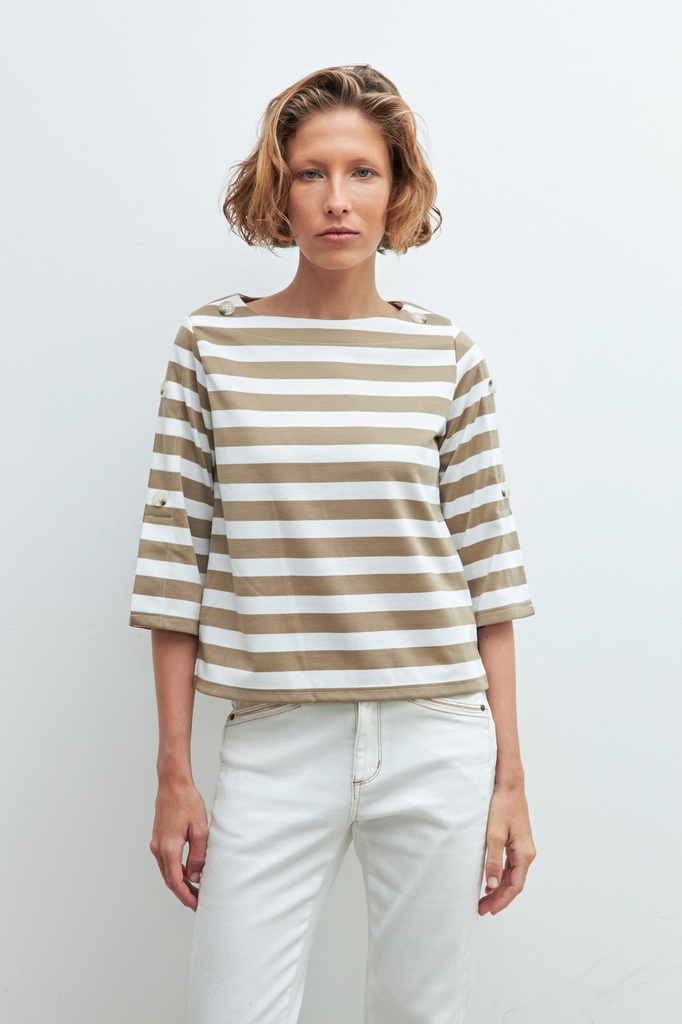 L160GTT2 SWEATSHIRT RAYADO CON BOTONES