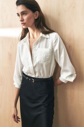 L152GBL8 CAMISA SATEN CON BOLSILLO