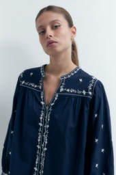 L155GBL9 BLUSA BOHO CON BORDADOS