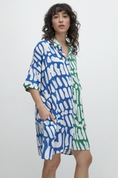 L157GDM16 VESTIDO CAMISERO ESTAMPA ABASTRACTA