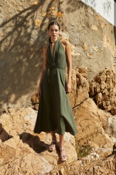 L158GDX15 VESTIDO EVASE ESCOTE HALTER