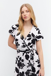 L158GDM3 VESTIDO ESTAMPADO CRUZADO CON VOLADOS