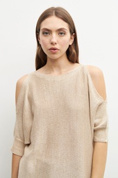 L158GKS1 SWEATER LUREX HOMBROS DESCUBIERTOS