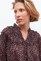 L160GBL4 BLUSA BOHO ESTAMPADA CON VOLADOS