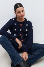 L163GKS1 SWEATER CON BORDADO FLORAL