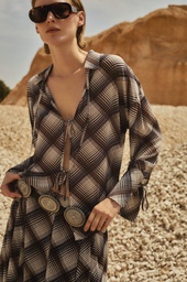 L165GBL9 CAMISA ESCOCESA CON LAZOS