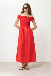 L168GDX12 VESTIDO ESCOTE BARDOT CON BOLSILLOS