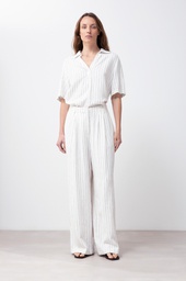 L168GPP3 PANTALON PINZADO DE LINO A RAYAS